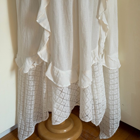 FREE PEOPLE Bring The Romance Handkerchief Hem Maxi Dress in Harbor Fog sz M - Picture 10 of 12